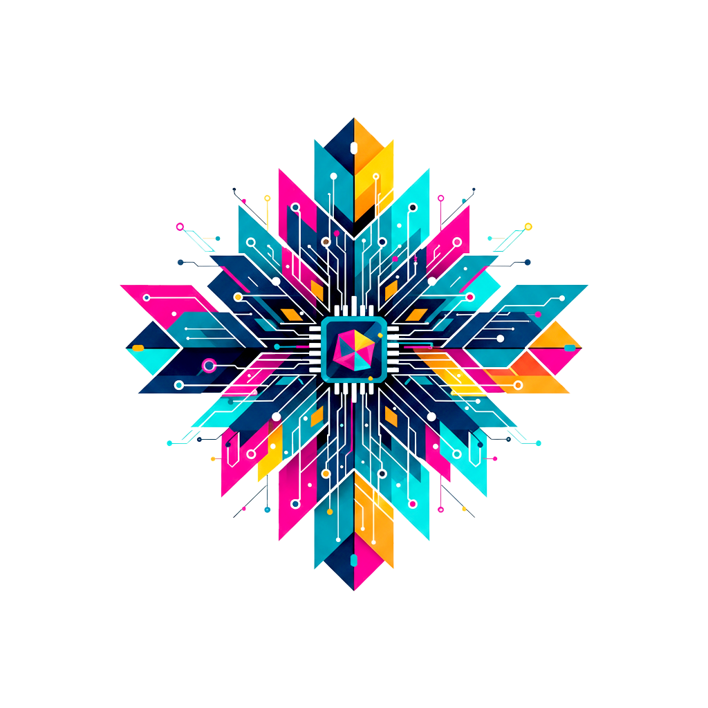 abstract-futuristic-tech-mandala-design transparent PNG