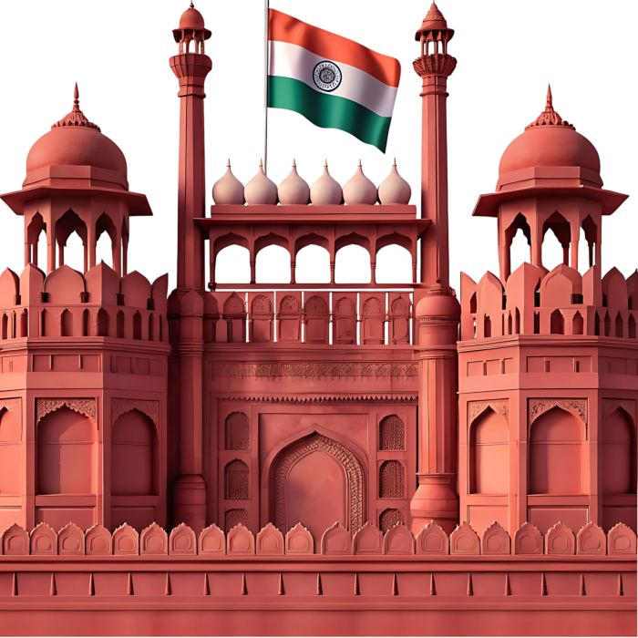 Vecteezy Majestic Red Fort Of Delhi India With National Flag 60580741 transparent PNG