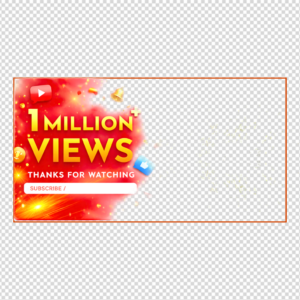 YouTube Milestone Frame PNG for Viral Video Thumbnails