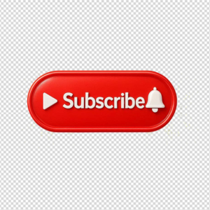 A red 3D pill-shaped button with "Subscribe" text and a notification bell icon.