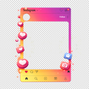 Aesthetic Instagram UI Frame PNG for Photo Editing