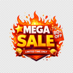Mega Sale discount Badge PNG