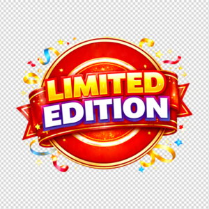 Shiny red limited edition seal with festive confetti