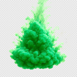 Thick green toxic smoke cloud effect transparent png