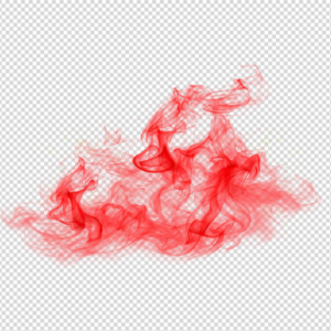 Wispy abstract crimson red smoke cloud isolated on a transparent background