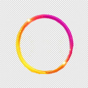 Glowing pink, orange, and yellow gradient circular ring with sparkles, perfect for Instagram profile borders and story highlights with a transparent background.