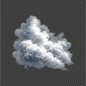 Realistic billowing white smoke cloud isolated on white background